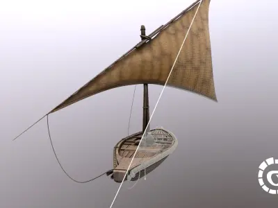 Floka Ancient Egypt River Boat 3D model