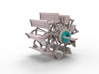 Paddle wheel 100mm with blade control 3D print model
