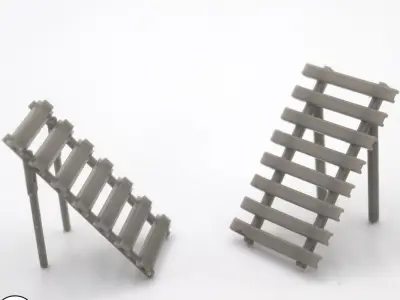 HO Set of 2 avalanche barriers train model  3D print model