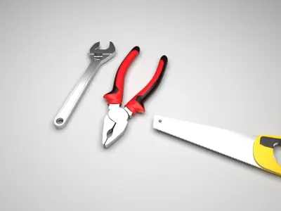 3 Piece Tools Set 3D model