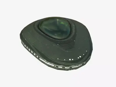 Alien Spaceship UFO C05 Dark Green - Sci Fi Spacecraft Design Low-poly 3D model