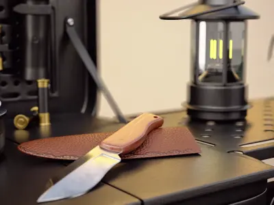 camping equipment Low-poly 3D model purchase