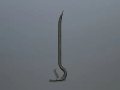 Crowbar metal hook Low-poly 3D model