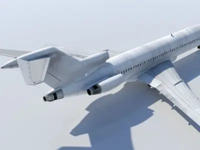 B727-200 derelict scrapyard low poly  Low-poly 3D model