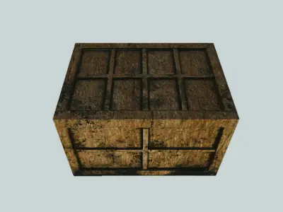 Crate wooden chest 3D model