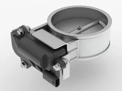 Electic Exhaust Valve Low-poly 3D model