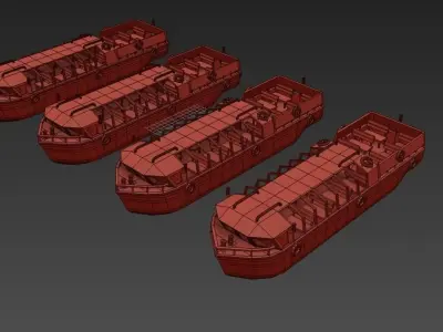 Pleasure Boat Low-poly 3D model