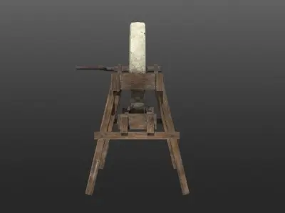 Historical Grindstone Low-poly 3D model