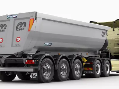 VOLVO FMX 2020 6X4 with Tipper Trailer 3D model