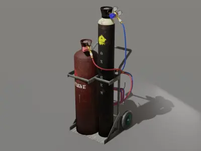 Cutting Torch Set Low-poly 3D model