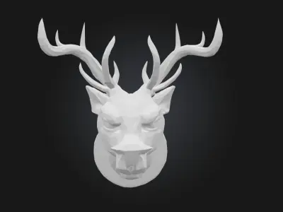 Majestic Stag Carving  Natures Noble Guardian in Wood or Stone 3D model