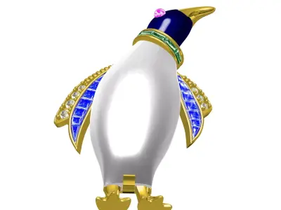 Antique Diamond Penguin Pendant 3D print model