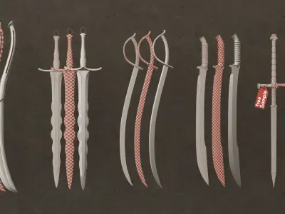 twenty-five Sword Base Mesh - First Vol  Low-poly 3D model