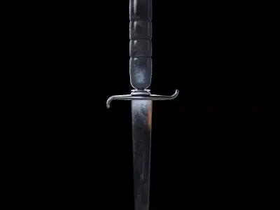Dagger sword Low-poly 3D model 16