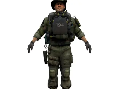 Agent from the game CSGO Lieutenant Kraiki 3D model