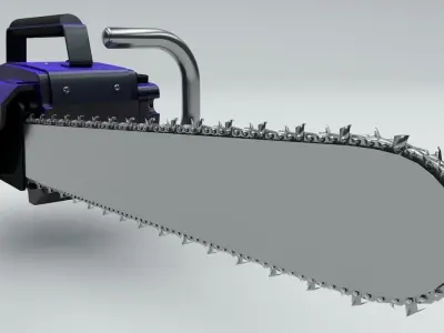 Chainsaw Motor Machine Low-poly 3D model