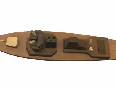 Wooden ship toy 4 Free 3D model