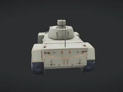 military armored vehicle with turret cannon 3D model