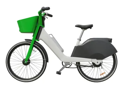 Electric bike for city rental Low-poly 3D model