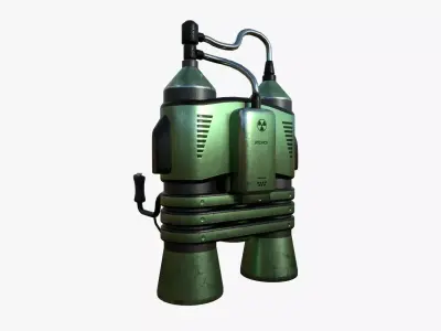 Jetpack E09 Green Metal - SciFi Character Design Low-poly 3D model