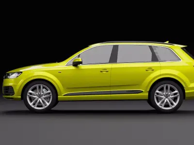 Audi Q7 Tfsi e Yellow Dark 3D model
