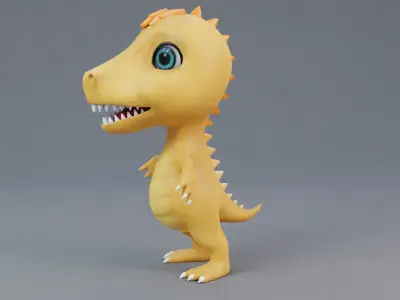Cartoon dino  rigged 3D model