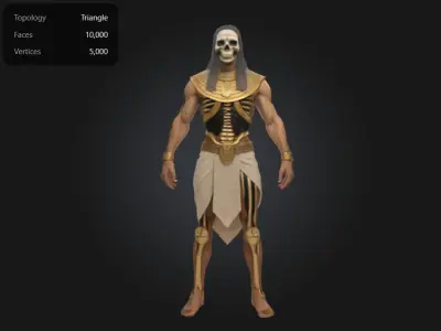 Ancient Undead Egyptian Warrior Rigged Animated 3D Character  Low-poly 3D model