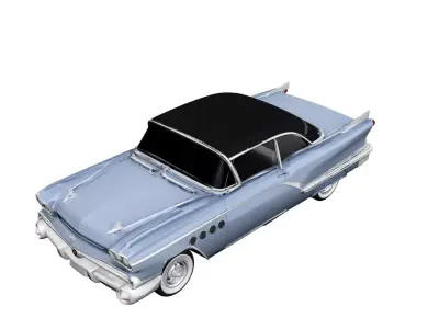 1958 Classic American Car  Vintage Luxury Sedan 3D model