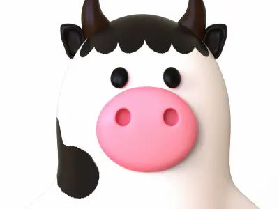 Cow stylized Low-poly 3D model