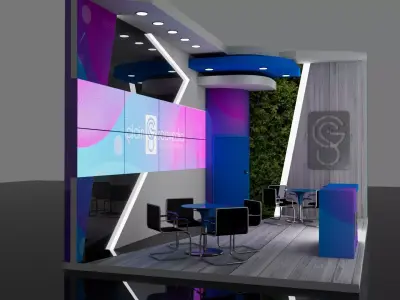 Modern and Functional Exhibition Stand 3D model
