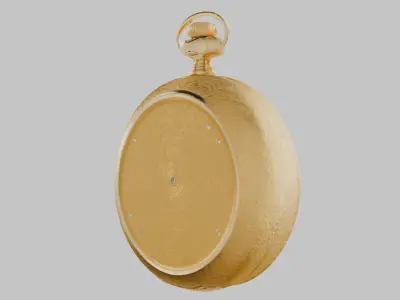 Low-Poly Patek Philippe 24K Gold Pocket Watch Low-poly 3D model