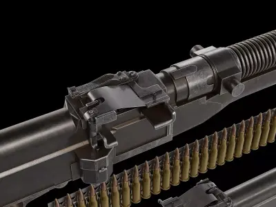 Hotchkiss M1909 portative machine gun Low-poly 3D model