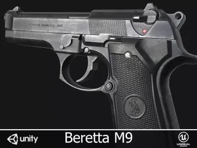 Beretta M9 Low-poly 3D model shop
