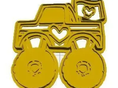 Monster truck cookie cutter 3D model shop