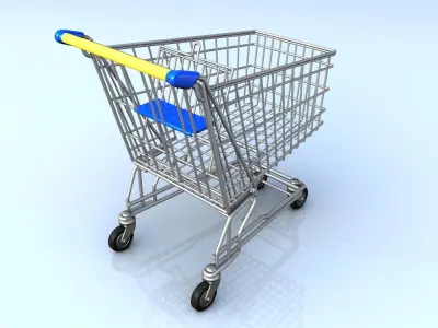 Shopping cart 3D model 3