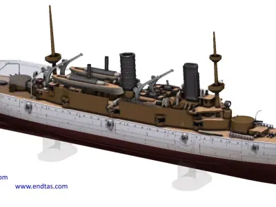 USS Olympia C6 1m RC READY 3D print model