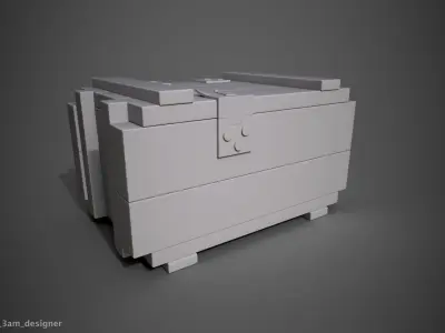 Wooden Crate Game Ready 3D model