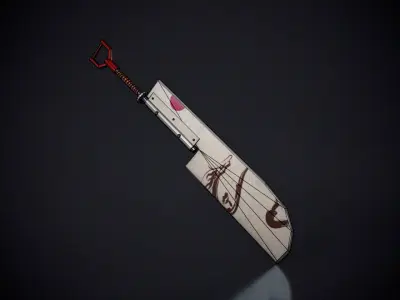 Japanese sword Low-poly 3D model