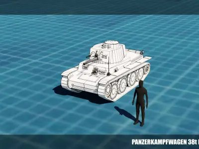 Panzerkampfwagen 38t Tank Base Mesh  Low-poly 3D model