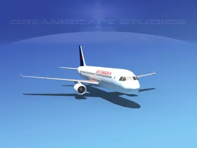 Airbus A320 LP Air Canada 2 Low-poly 3D model