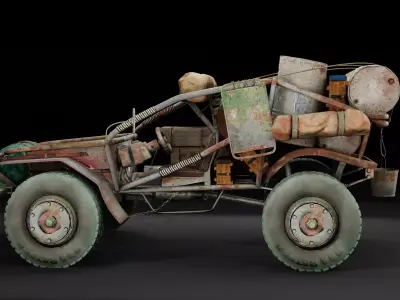 Buggy car Free low-poly 3D model