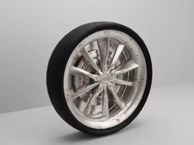 3D realistic tesla car wheel model  Free low-poly 3D model