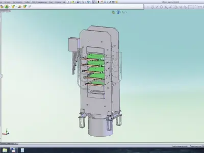 press computer screen showing machine 3D model