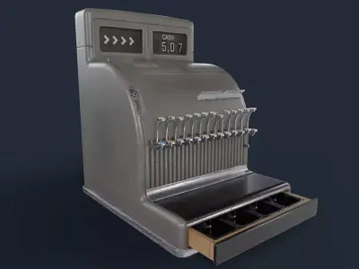 Cash Register - Lowpoly Game Ready 3D Model Low-poly 3D model