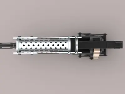 Machine gun 3D model 10