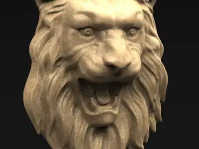 Lion Relief   3D model 3D print model