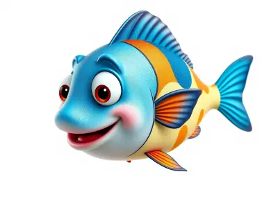 Cartoon Fish Character Model Pack Low-poly 3D model buy