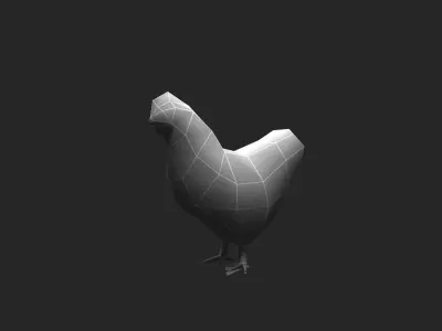 low-poly animated chicken Low-poly 3D model