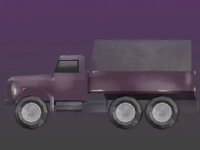 Stylized Military Truck 3D Model Free low-poly 3D model