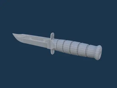 Ka-Bar USMC Fighting Knife Low-poly 3D model
